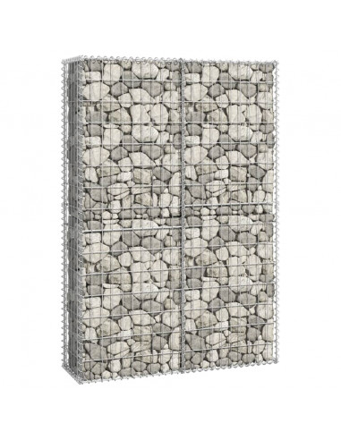 Cesto Gabbione con Coperchio in Filo Zincato 150 x 100 x 30 cm