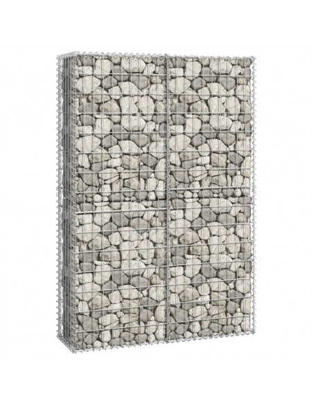 Cesto Gabbione con Coperchio in Filo Zincato 150 x 100 x 30 cm