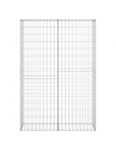 Cesto Gabbione con Coperchio in Filo Zincato 150 x 100 x 30 cm