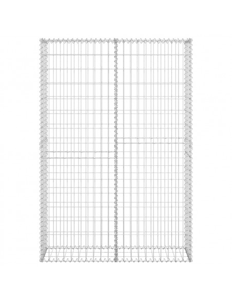 Cesto Gabbione con Coperchio in Filo Zincato 150 x 100 x 30 cm
