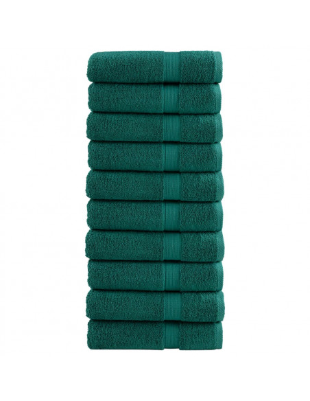 Asciugamani da Doccia 10 pz Verdi 70x140cm 600 g/m² 100% Cotone