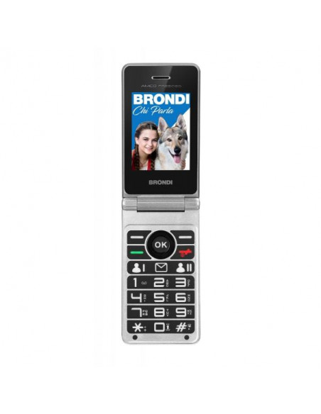 Brondi Amico Prezioso 4,5 cm (1.77") Nero, Metallico Telefono cellulare basico