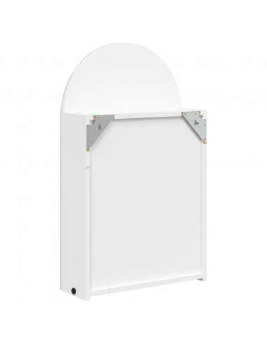 Armadietto Bagno con Specchio e LED ad Arco Bianco 42x13x70 cm