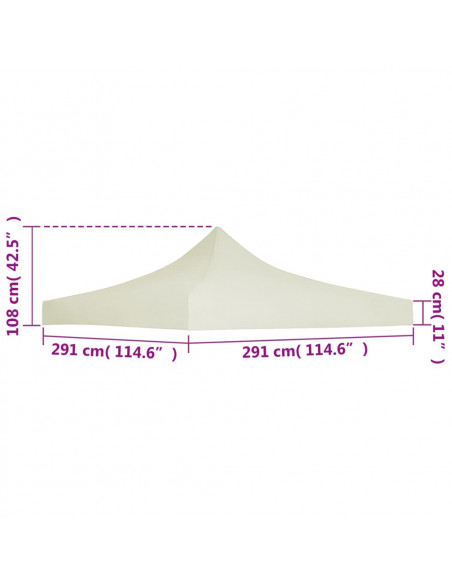 Tetto per Tendone per Feste 3x3 m Crema