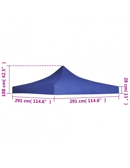 Tetto per Tendone per Feste 3x3 m Blue