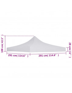 Tetto per Tendone da Festa 3x3 m Bianco