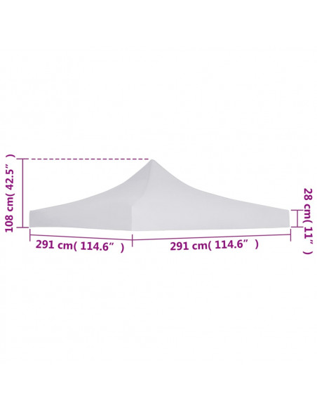 Tetto per Tendone da Festa 3x3 m Bianco