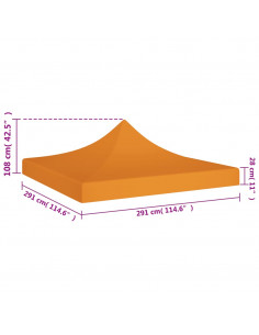 Tetto per Tendone per Feste 3x3 m Arancione 270 g/m²