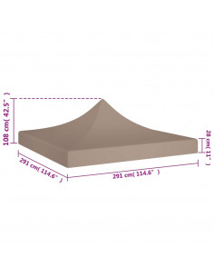 Tetto per Tendone per Feste 3x3 m Grigio Talpa 270 g/m²