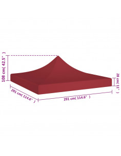Tetto per Tendone per Feste 3x3 m Rosso Borgogna 270 g/m²