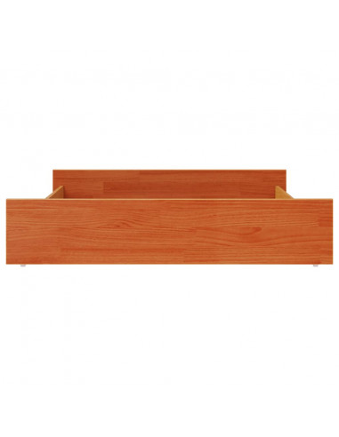 Cassetti per Letto 2pz Marrone Cera in Legno Massello di Pino