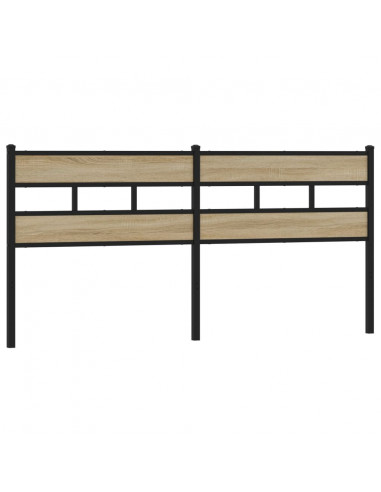 Testiera Rovere Sonoma 193 cm in Ferro e Legno Multistrato