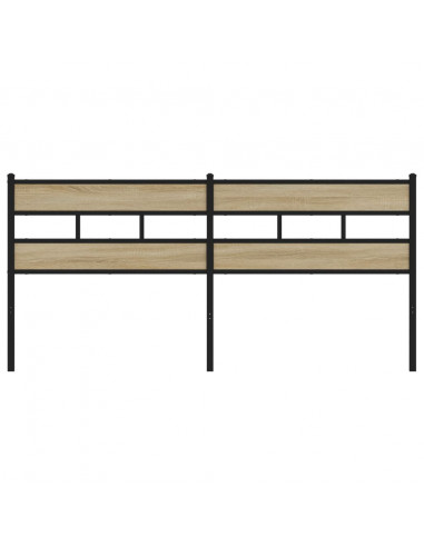 Testiera Rovere Sonoma 193 cm in Ferro e Legno Multistrato