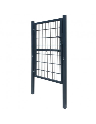 Cancello da Giardino 2D (Singolo) Grigio Antracite 106 x 210 cm