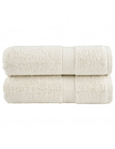 Asciugamani per Ospiti 2 pz Crema 30x50 cm 600 g/m² 100% Cotone 2