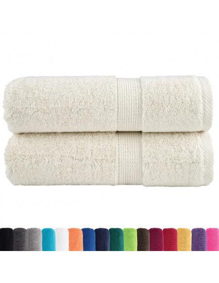 Asciugamani per Ospiti 2 pz Crema 30x50 cm 600 g/m² 100% Cotone