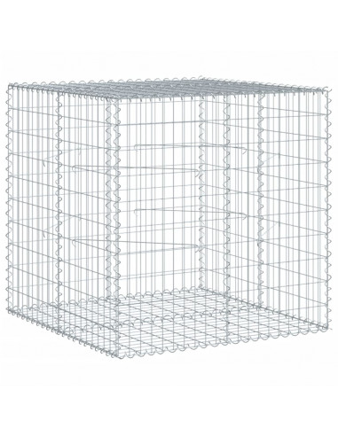 Cesto Gabbione con Copertura 100x100x100 cm in Ferro Zincato
