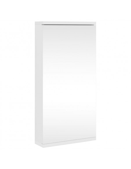 Armadietto Angolare con Specchio da Bagno Bianco 30x24x60 cm