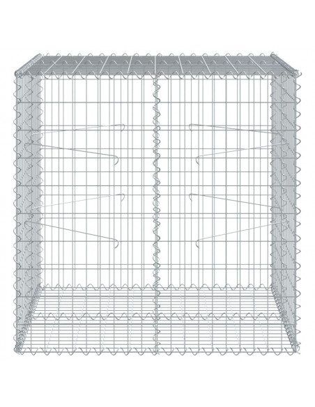 Cesto Gabbione con Copertura 100x100x100 cm in Ferro Zincato