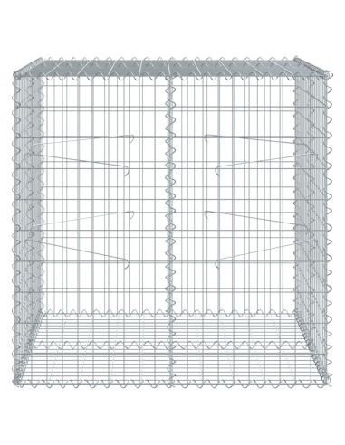 Cesto Gabbione con Copertura 100x100x100 cm in Ferro Zincato