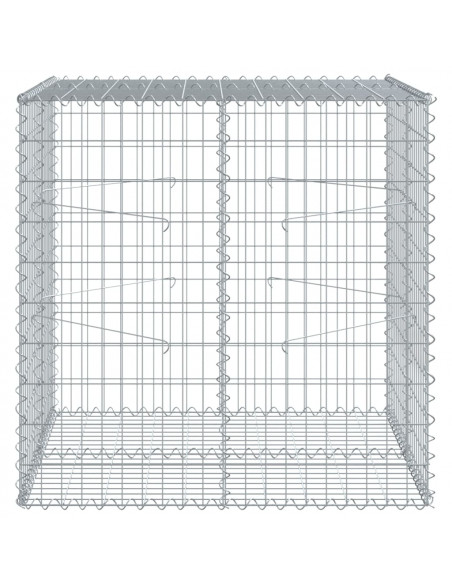 Cesto Gabbione con Copertura 100x100x100 cm in Ferro Zincato