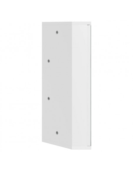 Armadietto Angolare con Specchio da Bagno Bianco 30x24x60 cm