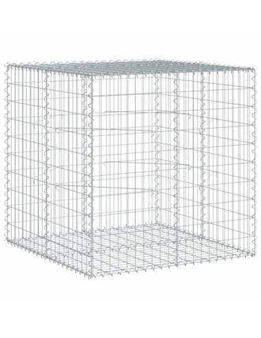 Cesto Gabbione con Copertura 100x100x100 cm in Ferro Zincato