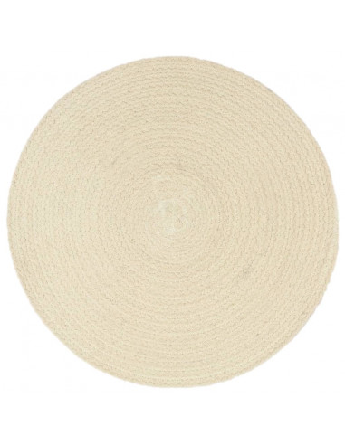 Tovagliette 4 pz Naturale Neutro 38 cm Rotonde in Cotone