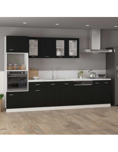 Armadio Inferiore Nero 60x46x81,5 cm in Legno Multistrato