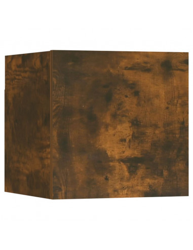 Armadietti TV Montati a Parete 4pz Rovere Fumo 30,5x30x30 cm