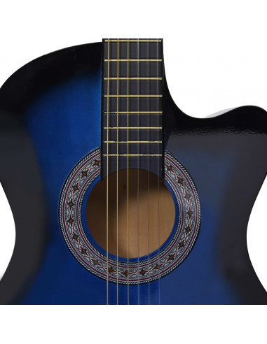 Chitarra Classica Cutaway Western 6 Corde 38" Blu Ombreggiato