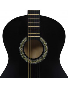 Chitarra Classica per Principianti Nera 4/4 39" in Tiglio
