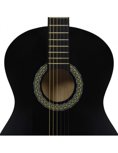 Chitarra Classica per Principianti Nera 4/4 39" in Tiglio