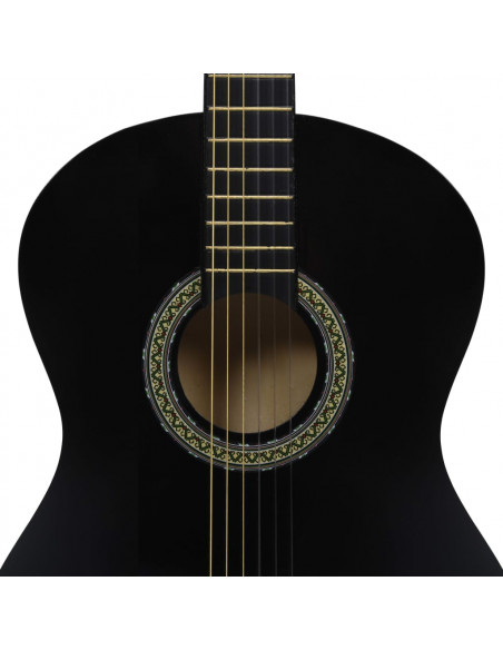 Chitarra Classica per Principianti Nera 4/4 39" in Tiglio