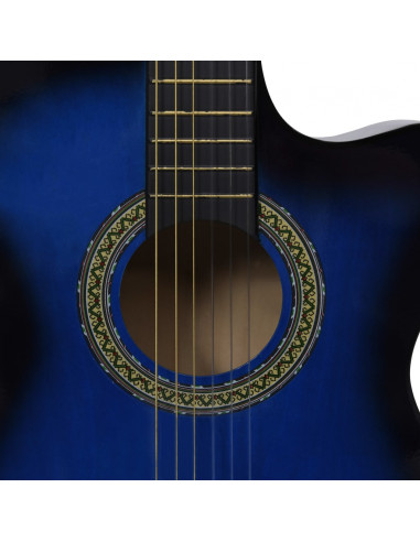 Chitarra Classica Western con Equalizzatore e 6 Corde Blu