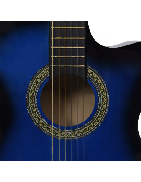 Chitarra Classica Western con Equalizzatore e 6 Corde Blu