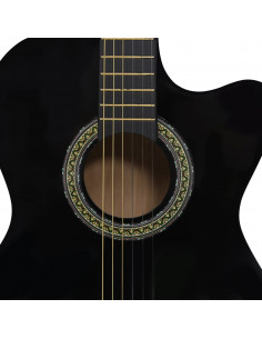 Chitarra Classica Western con Equalizzatore e 6 Corde Nera