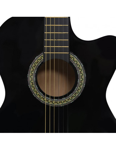 Chitarra Classica Western con Equalizzatore e 6 Corde Nera