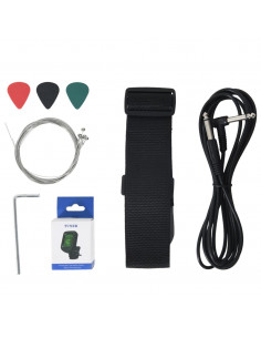 Chitarra Elettrica da Bambini con Custodia Marrone Nera 3/4 30"