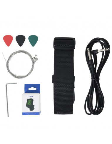 Chitarra Elettrica da Bambini con Custodia Marrone Nera 3/4 30"