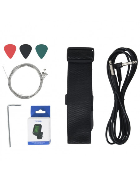 Chitarra Elettrica da Bambini con Custodia Marrone Nera 3/4 30"