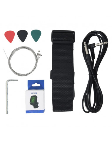 Chitarra Elettrica per Principianti con Custodia Nera 4/4 39"