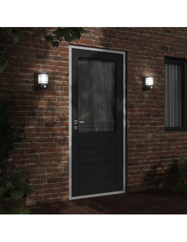 Applique da Esterno con Sensore Nera in Acciaio Inossidabile