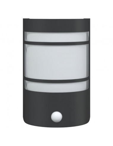 Applique da Esterno con Sensore Nera in Acciaio Inossidabile