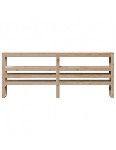 Testiera con Ripiani 180 cm in Legno Massello di Pino