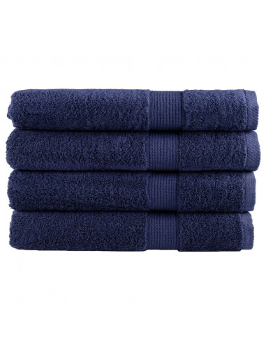 Asciugamani per Sauna 4 pz Blu Navy 80x200cm 600gsm 100% Cotone