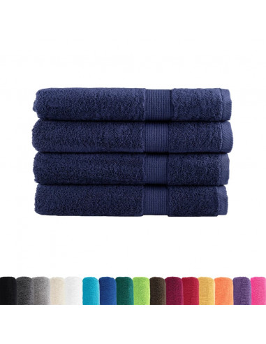 Asciugamani per Sauna 4 pz Blu Navy 80x200cm 600gsm 100% Cotone