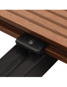 Clip per Decking con Viti 200 pz in Plastica e Acciaio Inox