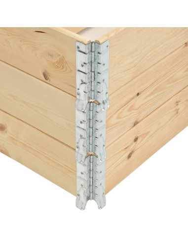 Collari per Pallet 3 pz 80x120 cm in Legno Massello di Pino