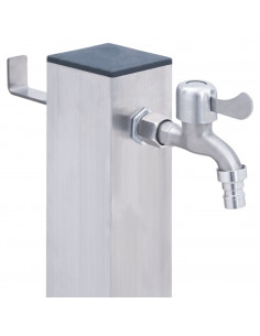 Colonna d'Acqua da Giardino 100 cm Acciaio Inox Quadrato